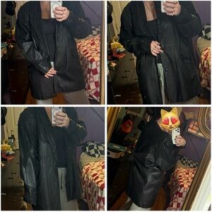 Vintage Black Leather Jacket for Women